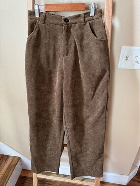 Casual Brown Corduroy Trousers